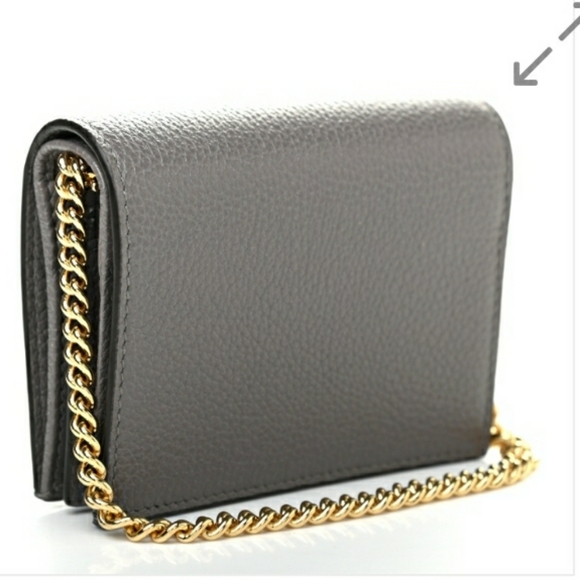 Gucci Zumi Gray Cardholder Wallet with Chain & Gucci Zumi Leather Belt size 90 - Picture 8 of 15